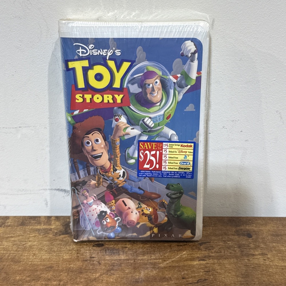Toy Story - New Sealed! VHS 1995 Disney Pixar Video Tape Inserts VTG Clamshell